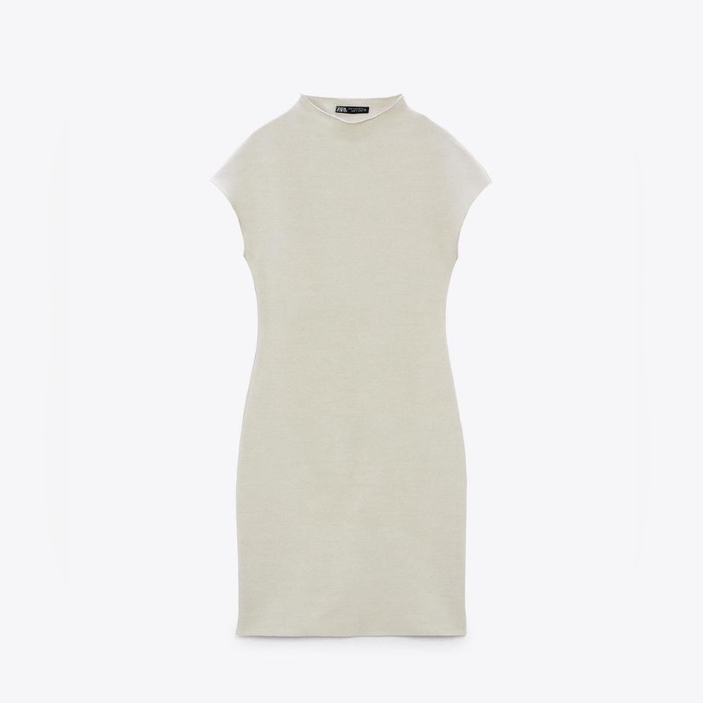 NWT Zara cream short knit dress size small